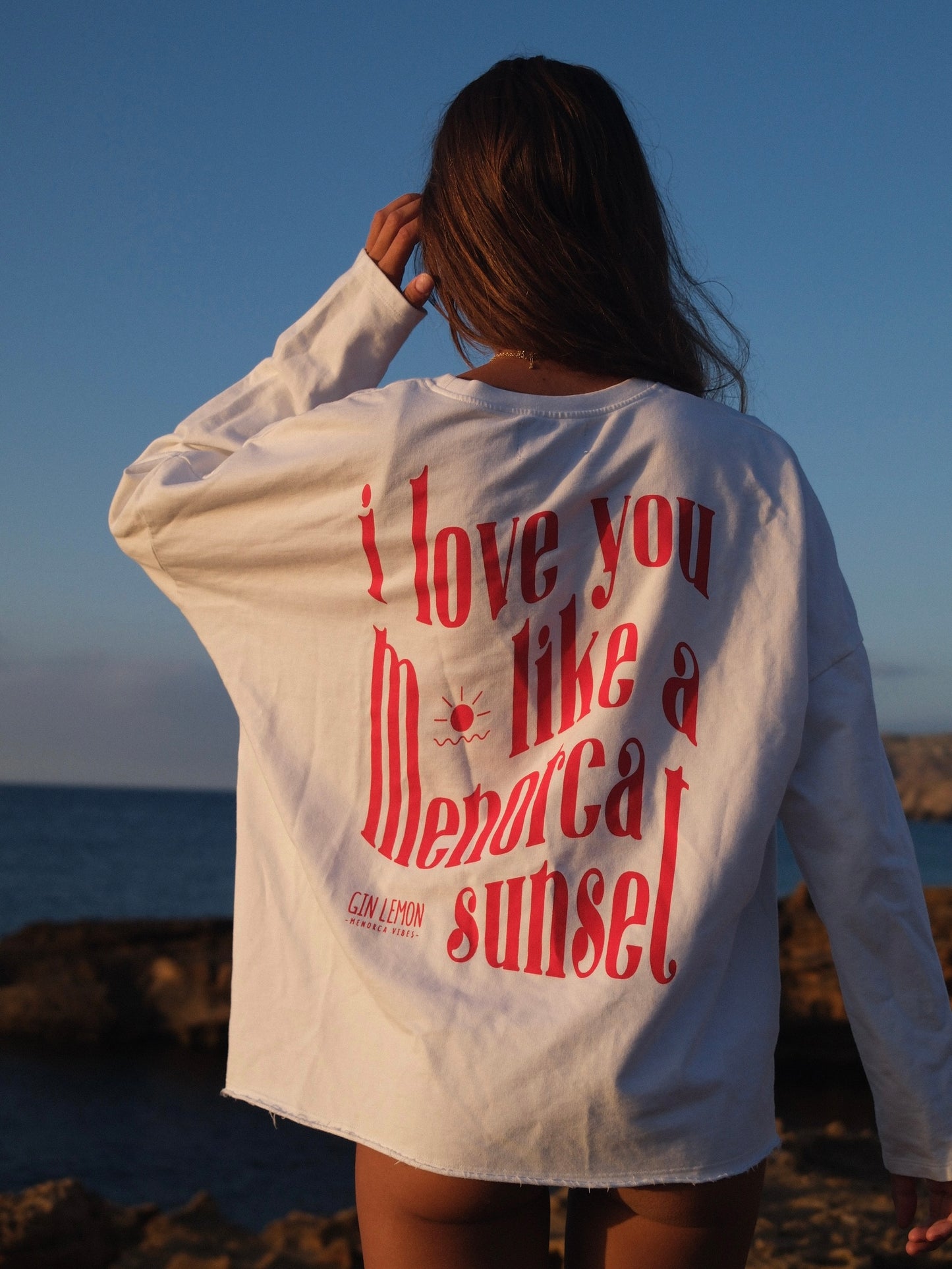 SUDADERA WHITE & RED SUNSET