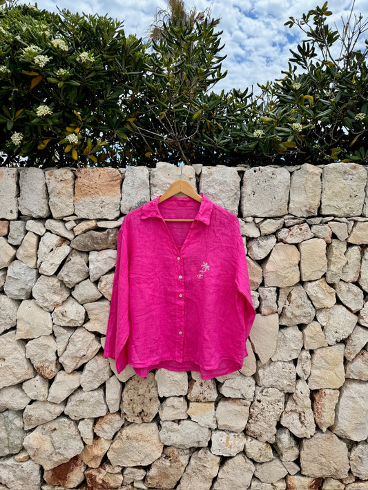 CAMISA LINO GIN LEMON ROSA